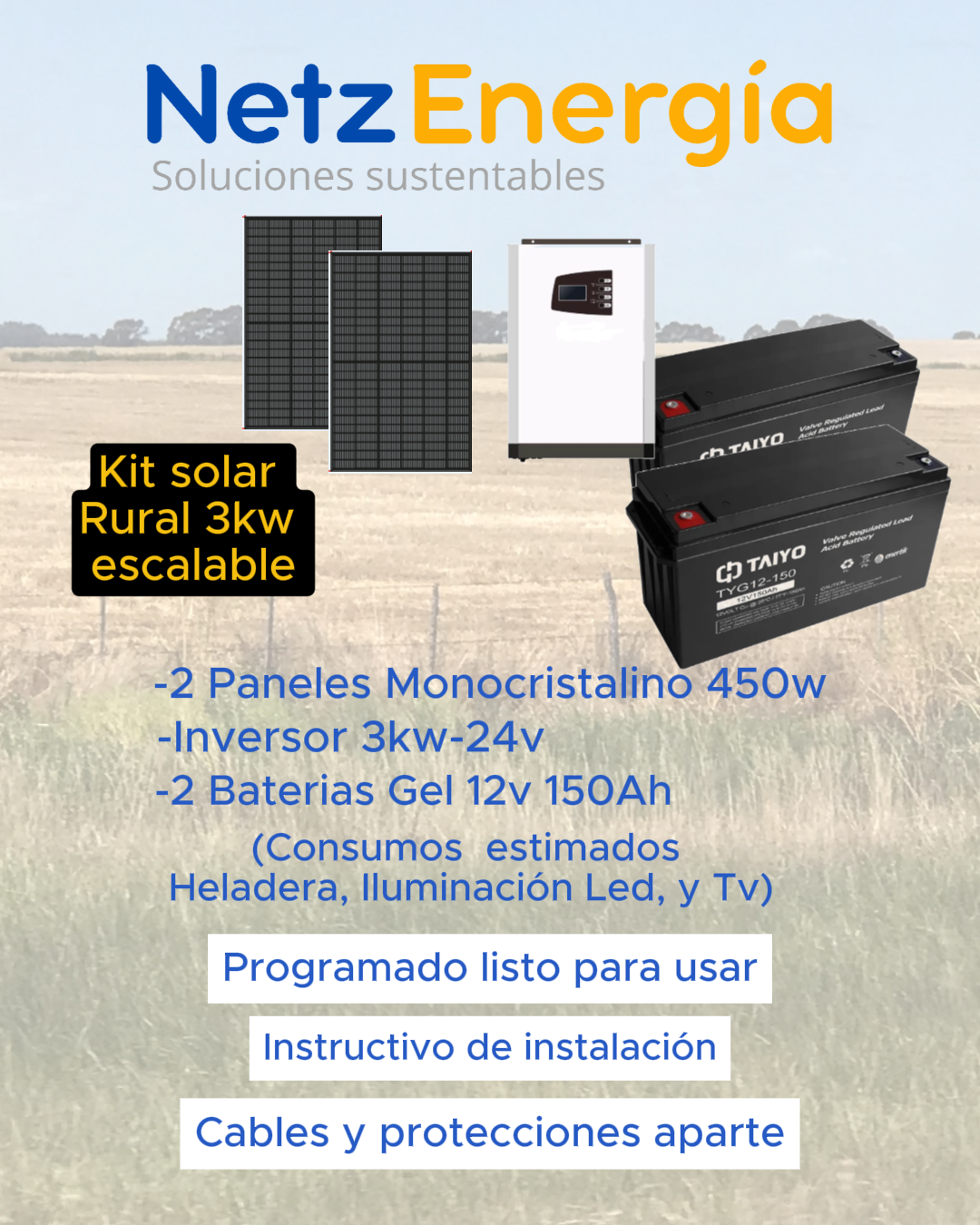 Kit Solar Rural 3kW Básico